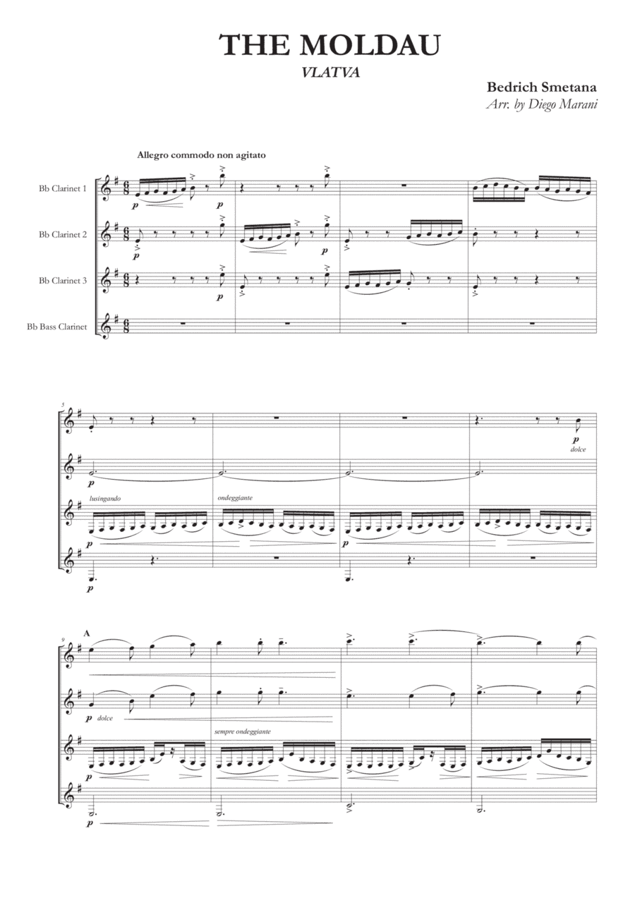 The Moldau for Clarinet Quartet (arr. Diego Marani)