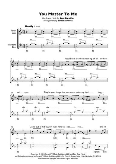You Matter To Me (arr. Simon Arnott)