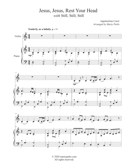 Jesus, Jesus, Rest Your Head (Violin-Piano) (arr. Marty Parks)