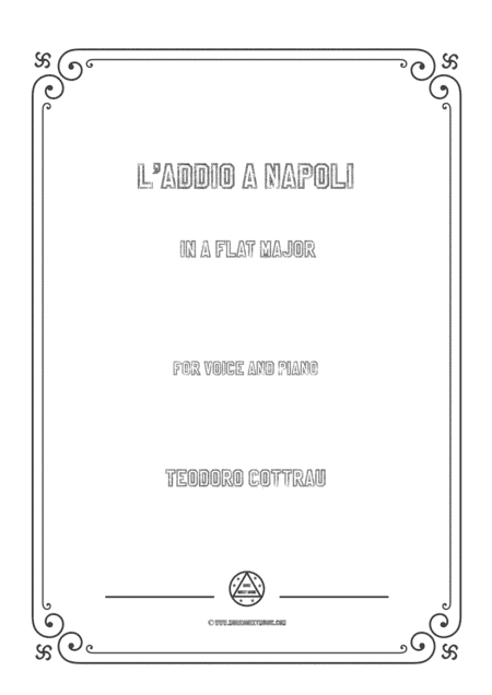 Cottrau-L'addio a Napoli in A flat Major,for voice and piano (arr. MSM)