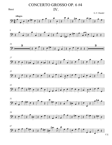 Concerto Grosso Op. 6 #4 Movement IV (arr. theupperstaff.com)