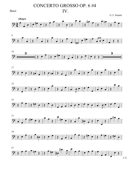Concerto Grosso Op. 6 #4 Movement IV (arr. theupperstaff.com)