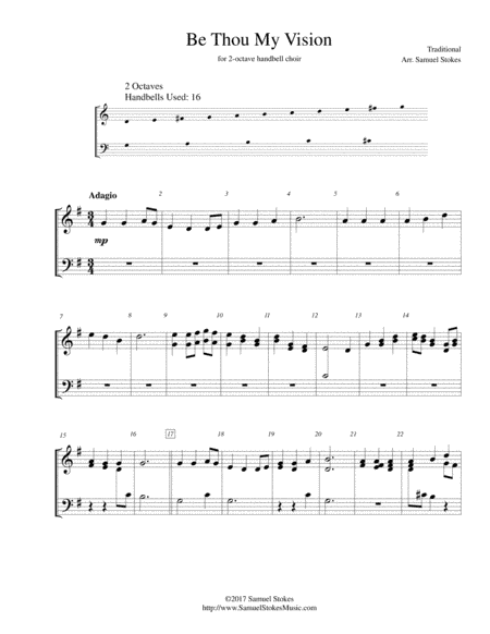 Be Thou My Vision - for 2-octave handbell choir (arr. Samuel Stokes)