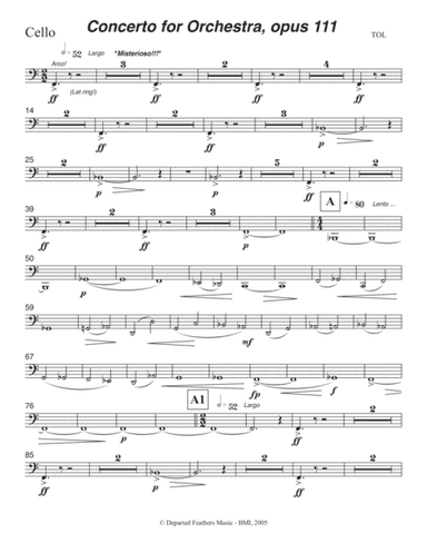 Concerto for Orchestra, opus 111 (2005) Cello part