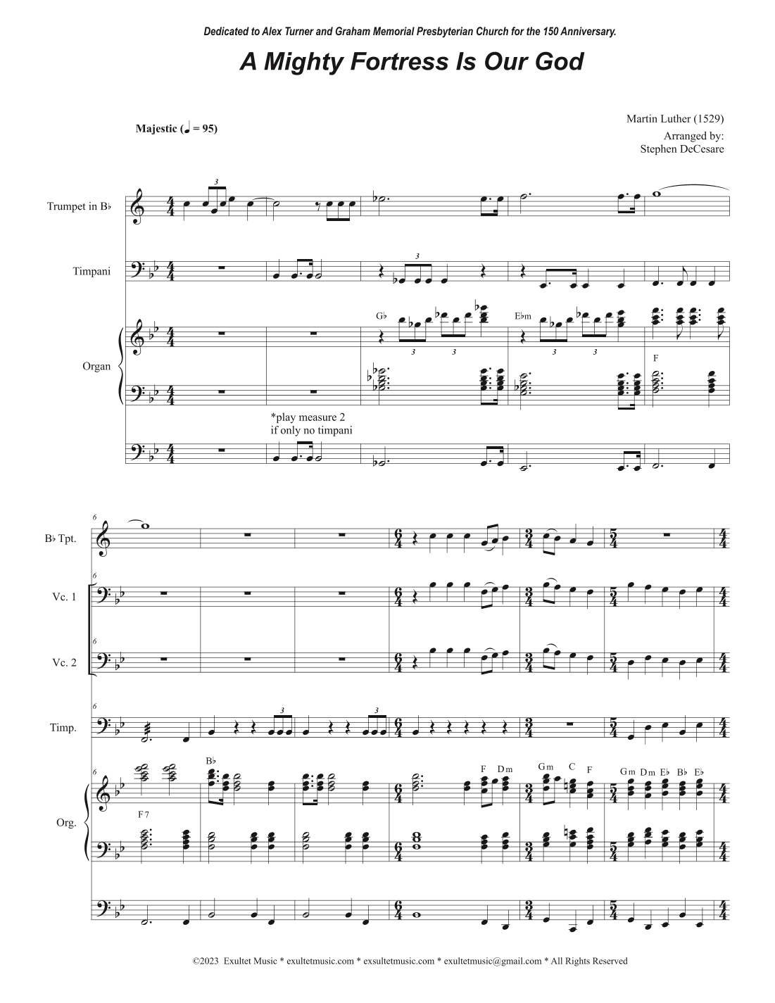 A Mighty Fortress Is Our God (Cello Duet - Alternate Version) (arr. Stephen DeCesare)