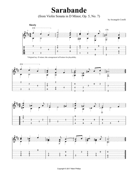 Sarabande (from Violin Sonata in D Minor, Op. 5, No. 7) (arr. Mark Phillips)