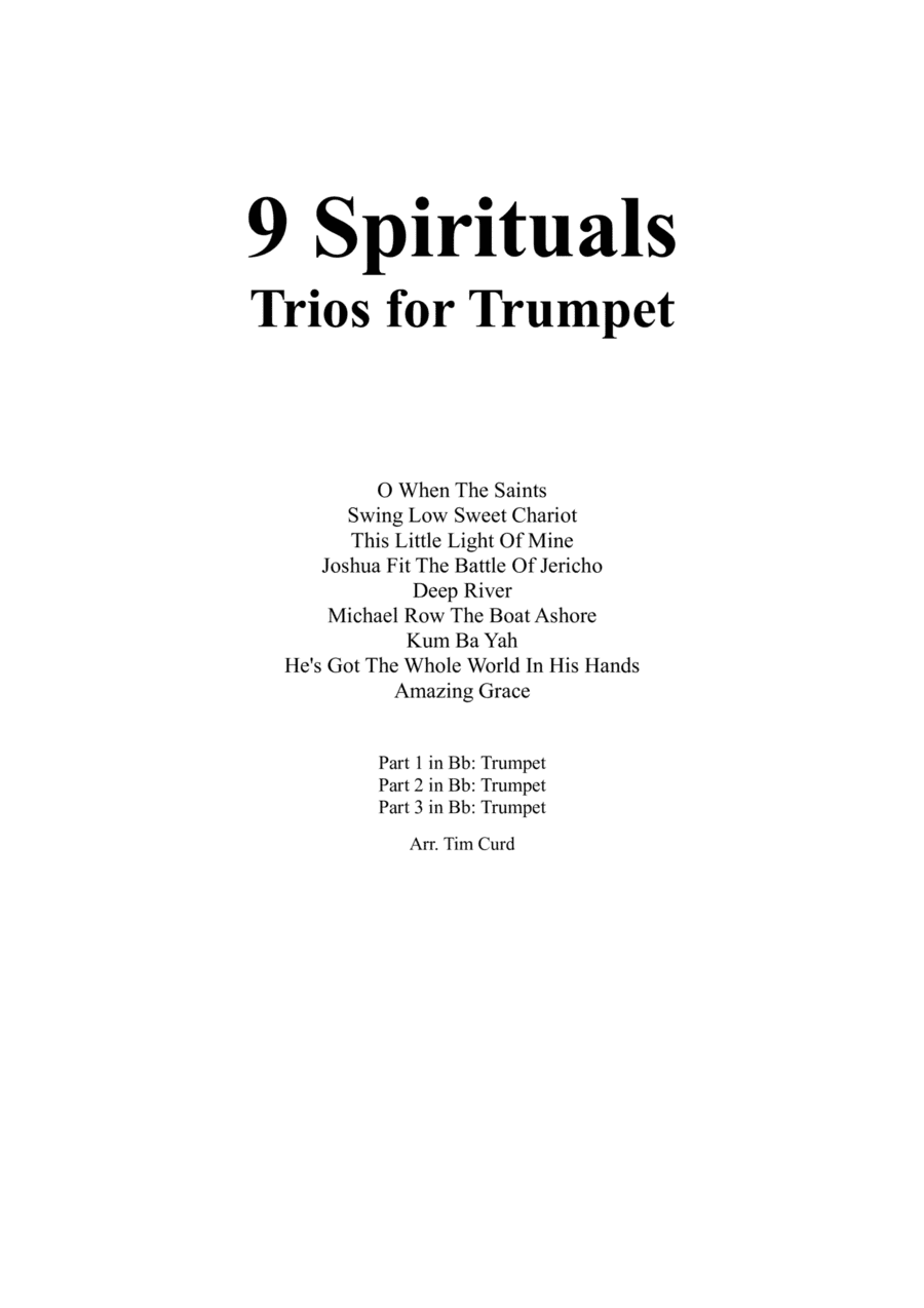 9 Spirituals, Trios For Trumpet (arr. Curd)