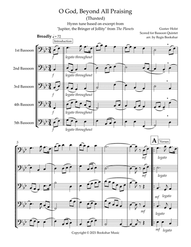 O God, Beyond All Praising (Thaxted) (Bb) (Bassoon Quintet) (arr. Regis Bookshar)