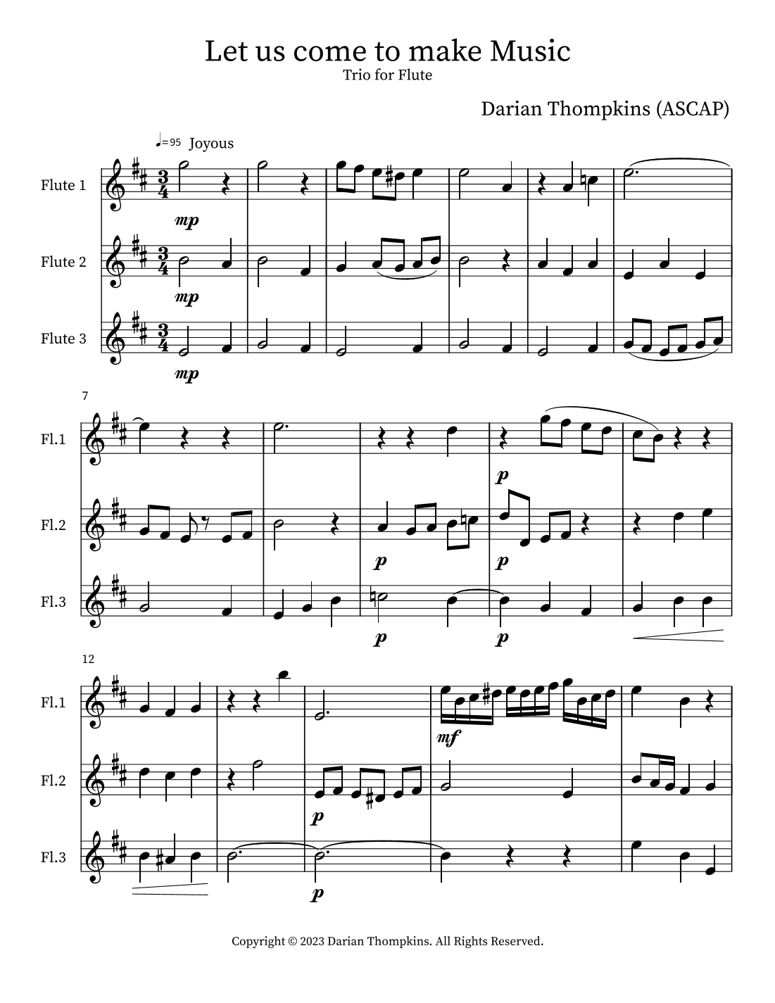 Let us come to make Music