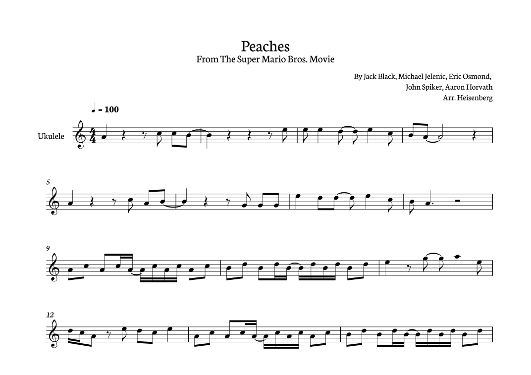 Peaches (arr. Heisenberg)