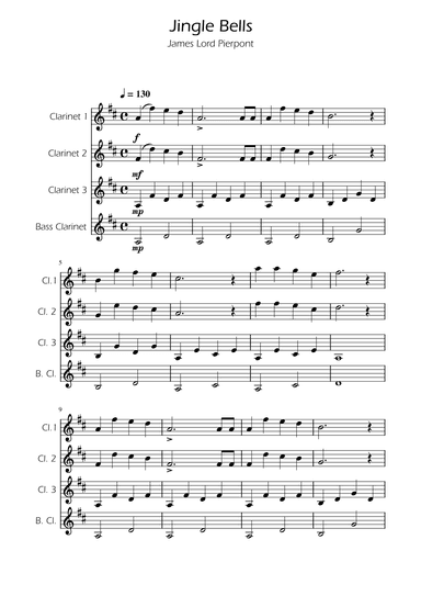 Jingle Bells - Clarinet Quartet (arr. Ygor Nunes)