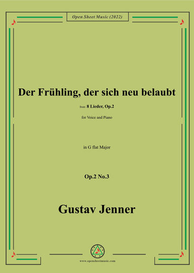 Jenner-Der Frühling,der sich neu belaubt,in G flat Major,Op.2 No.3 (arr. OSM Press)