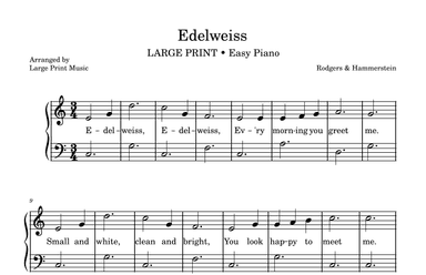 Edelweiss (arr. Large Print Sheet Music)