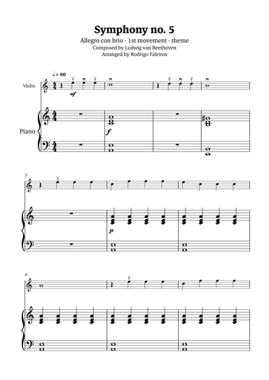 Symphony no. 5 - 1st movement (theme) (arr. Rodrigo Faleiros)