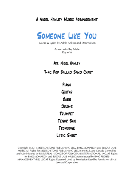 Someone Like You (arr. Nigel Hanley)