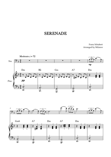 Serenade | Schubert | Trombone | Piano | Chords (arr. Milanov)