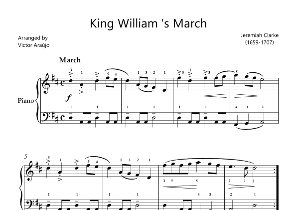 King William 's March intermediate version (arr. Victor Araújo)