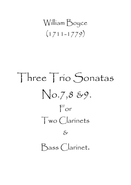 Three Trio Sonatas No.7,8 & 9 (arr. Spence Bundy)