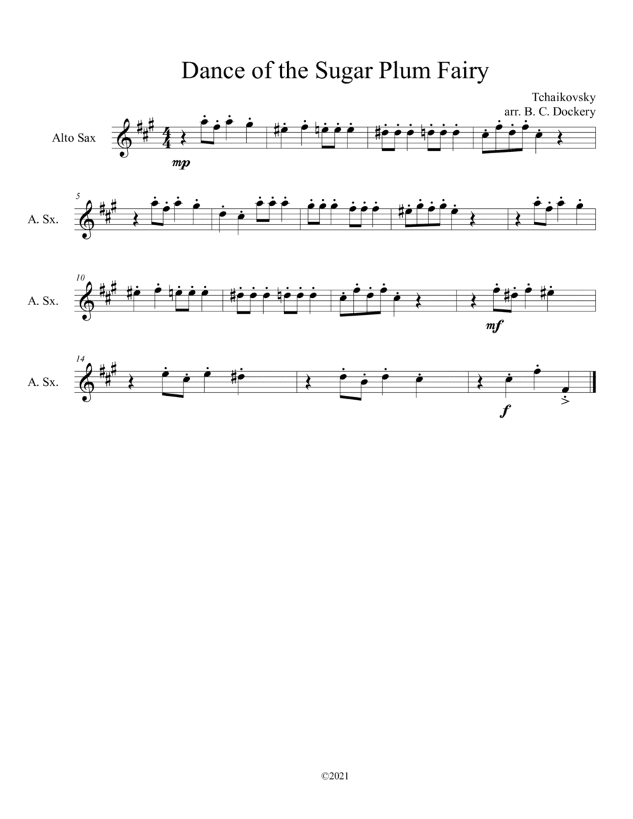 Dance of the Sugar Plum Fairy (Alto Sax Solo) (arr. B. C. Dockery)