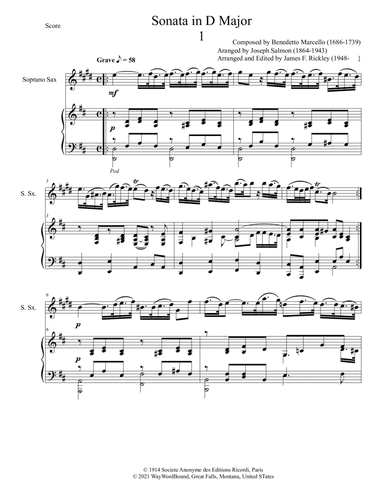 Sonata in D Major (arr. Joseph Salmon, James F. Rickley)
