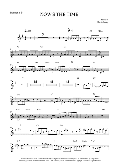 Now's The Time (arr. The Sheet Music Library)