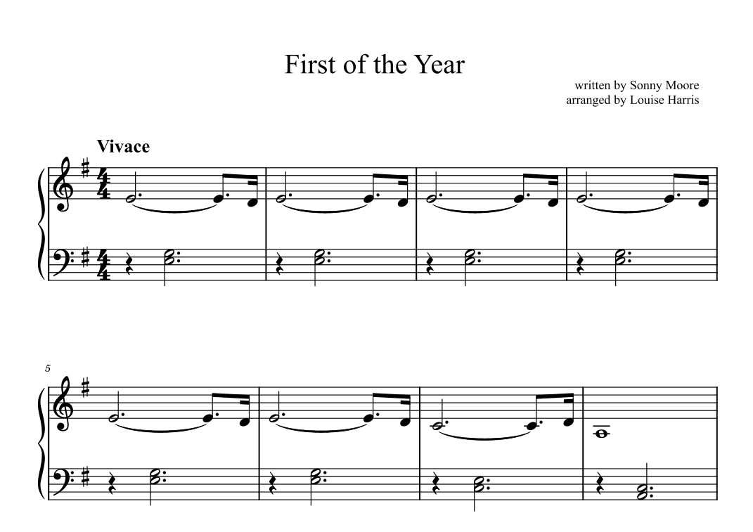 First Of The Year (arr. Louise Harris)