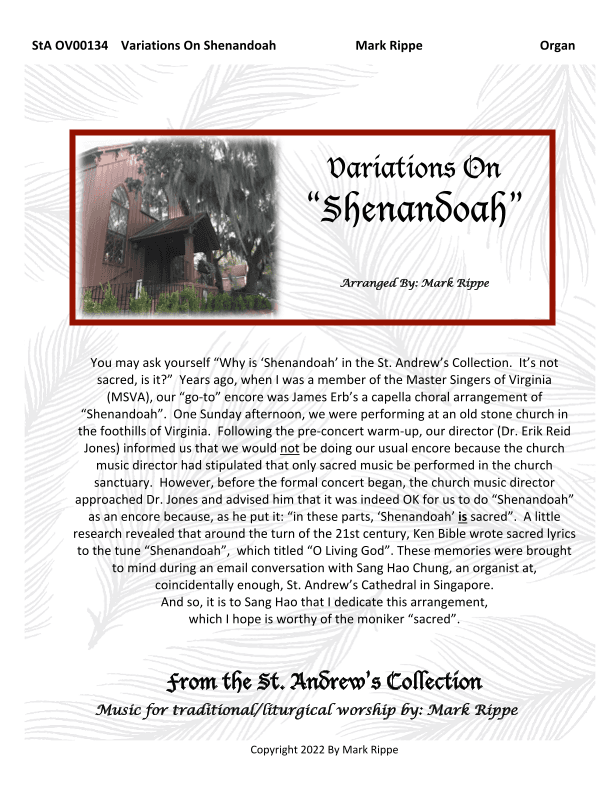 Variations on "Shenandoah" (StA OV00134) (arr. Mark Rippe)