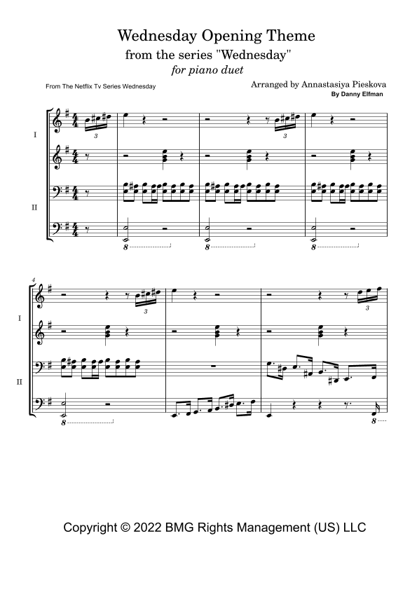 Wednesday Main Titles (arr. Annastasiya Pieskova)