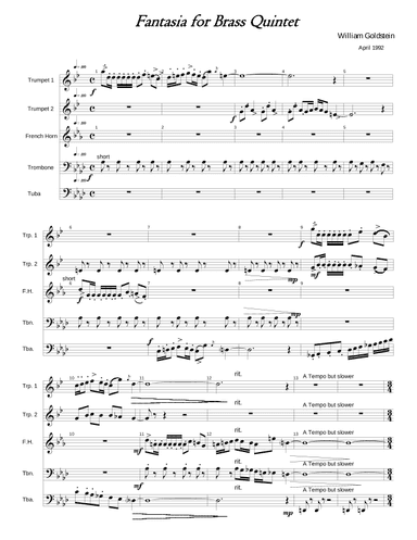 Fantasia for Brass Quintet