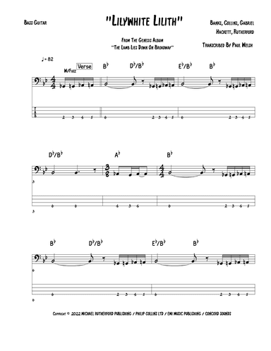 Lilywhite Lilith (arr. P Welsh)