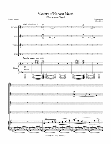 Mystery of Harvest Moon (Chorus and Piano)