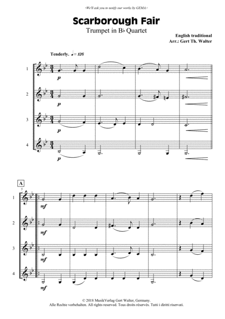 Scarborough Fair (arr. Gert Th. Walter)