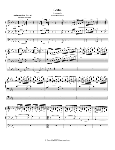 Sortie for pipe organ
