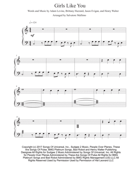 Girls Like You (arr. Salvatore Mallimo)