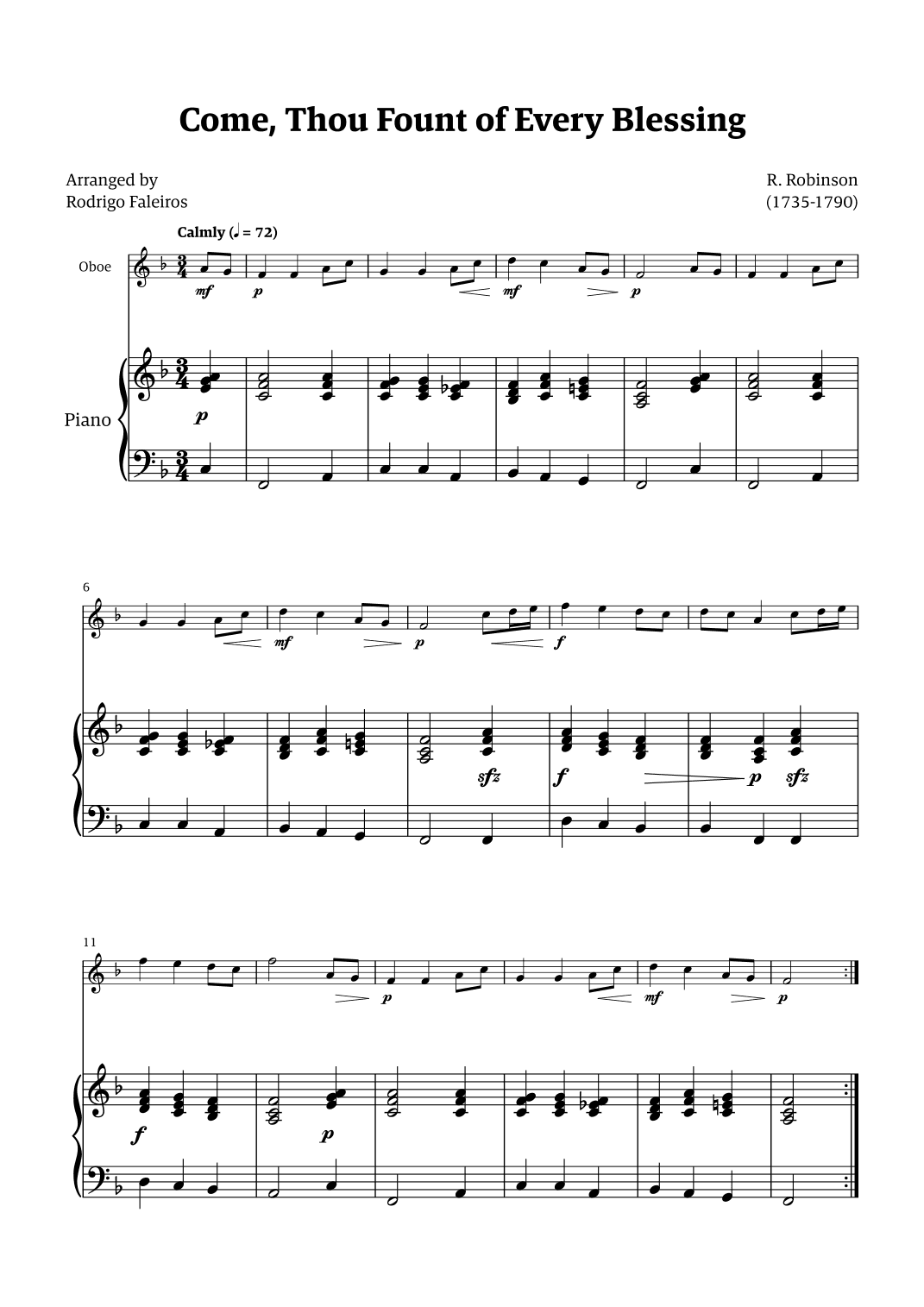 Come Thou Fount of Every Blessing (arr. Rodrigo Faleiros)