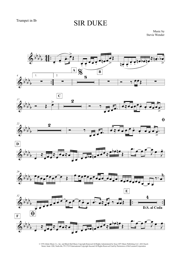 Sir Duke (arr. The Sheet Music Library)