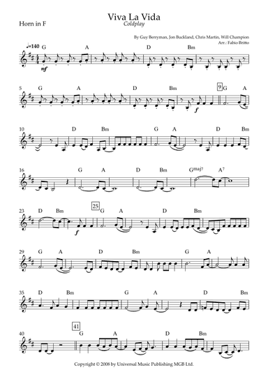 Viva La Vida (arr. Fabio Britto)