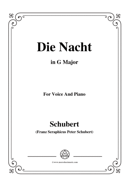 Schubert-Die Nacht,in G Major,D.359,for Voice and Piano (arr. MSM)