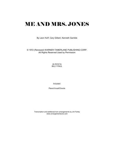 Me And Mrs. Jones (arr. Jim Farley www.arrangementsone.com)