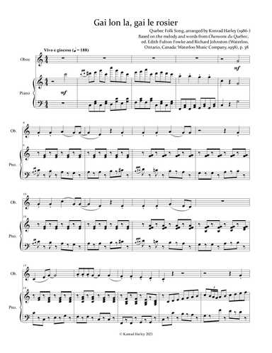 Gai lon la, gai le rosier (arr. Konrad Harley)