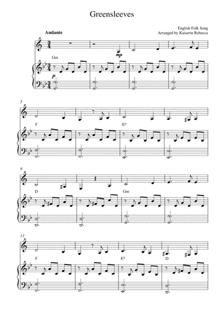 Greensleeves (arr. Kaiserin Rebecca)