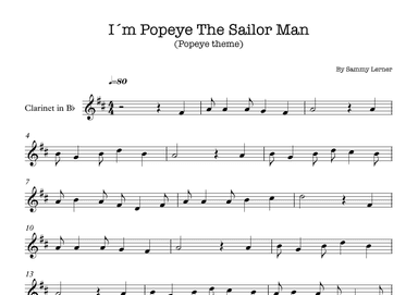 I'm Popeye The Sailor Man (arr. E.P)