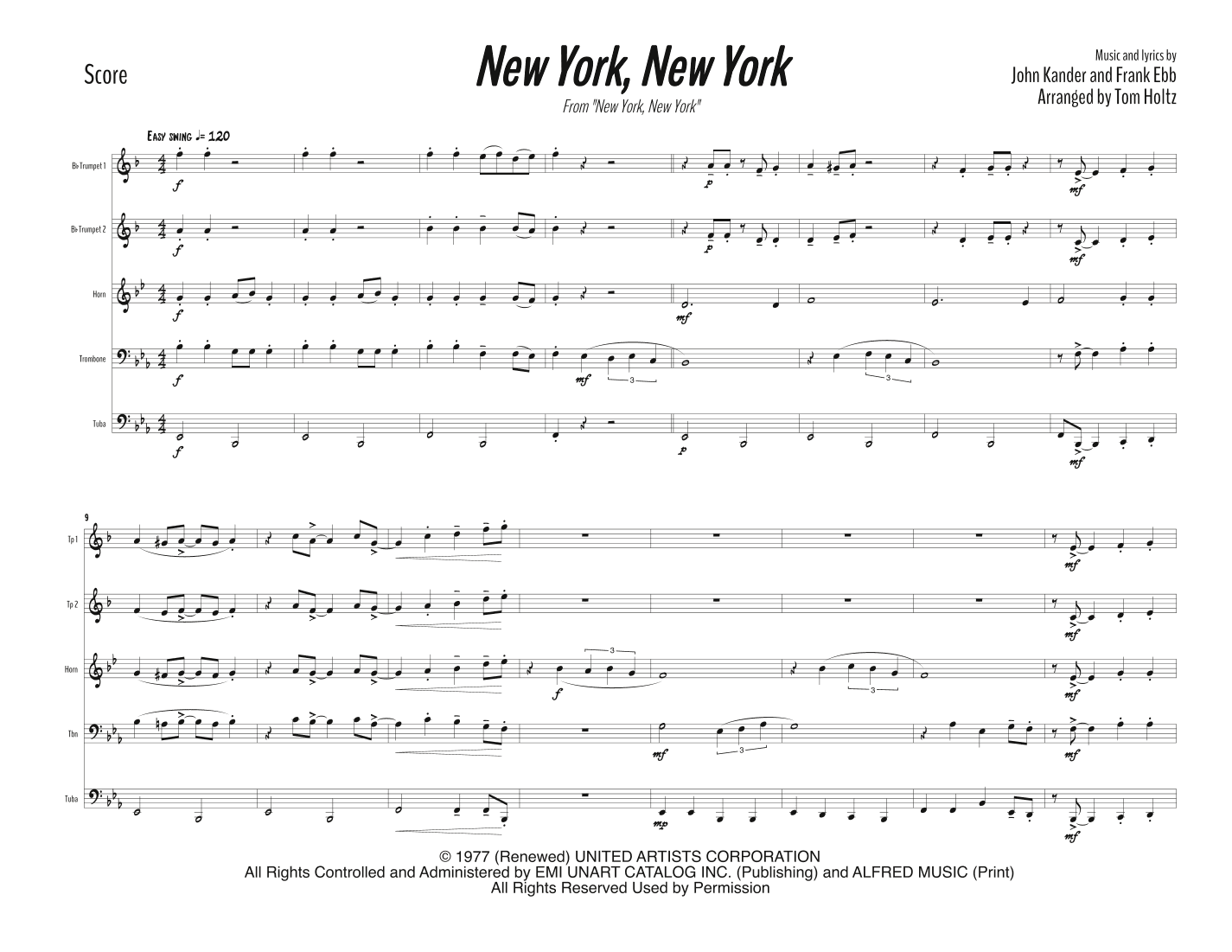 Theme From "new York, New York" (arr. Tom Holtz)