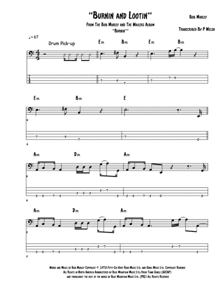 Burnin' And Lootin' (arr. Accubass)