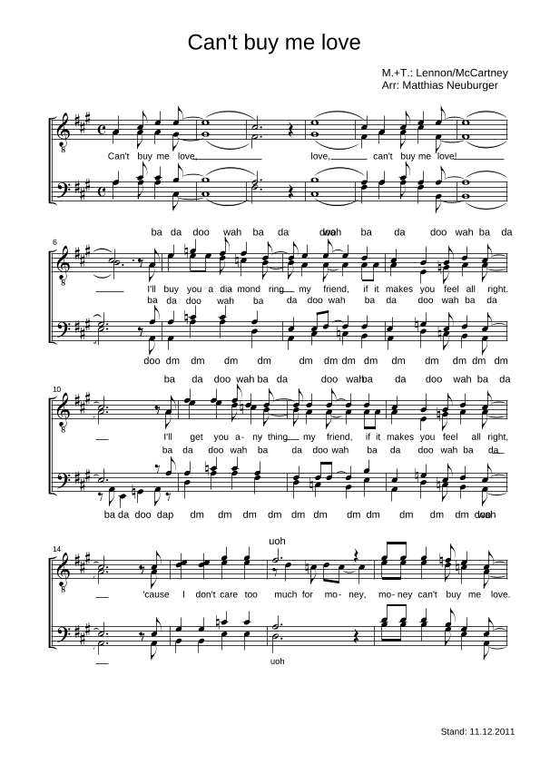 Can't Buy Me Love (arr. Matthias Neuburger)