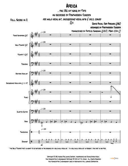 Africa (arr. Patrick Sheehan)