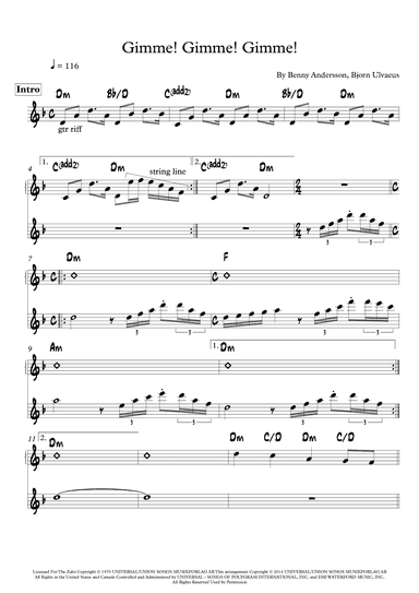 Gimme! Gimme! Gimme! (a Man After Midnight) (arr. Lef Germenlis)