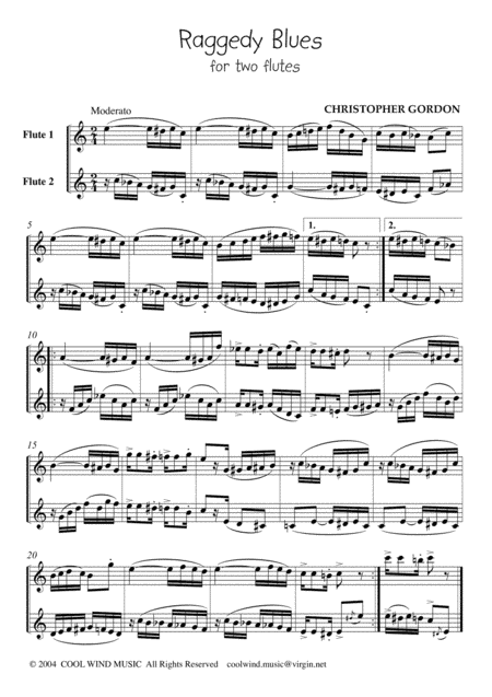 Raggedy Blues (for 2 Flutes)
