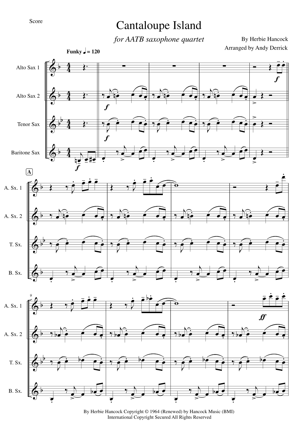 Cantaloupe Island (arr. Andy Derrick)