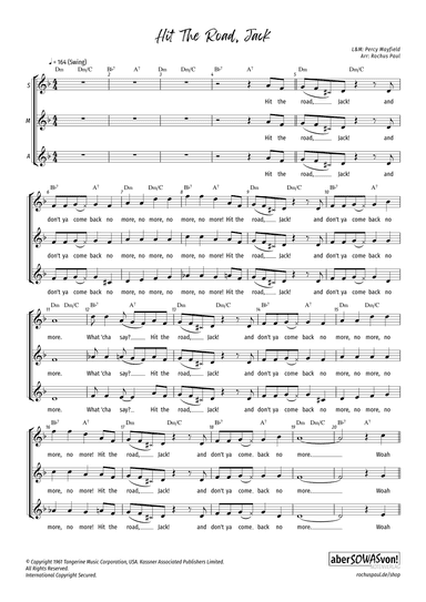 Hit The Road Jack (arr. Rochus Paul)